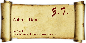 Zahn Tibor névjegykártya